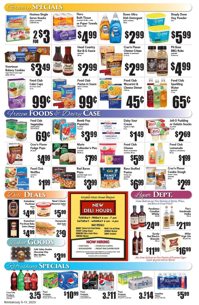 Kimball Main Street Market | Ad Specials